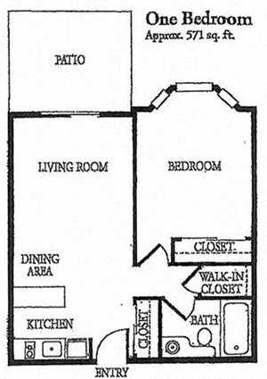 One bedroom One bathroom Floor Plan at Cogir of Fremont, California, 94536